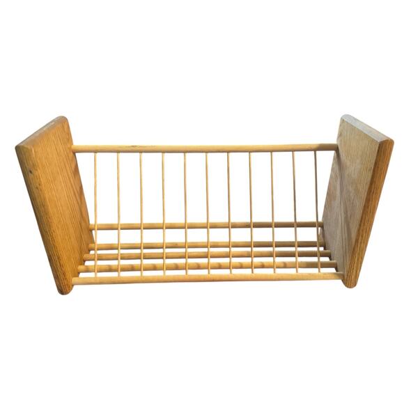 Vintage Midcentury Modern MCM Wooden CD Book Storage Rack Wall Mount or Tabletop - Picture 2 of 5